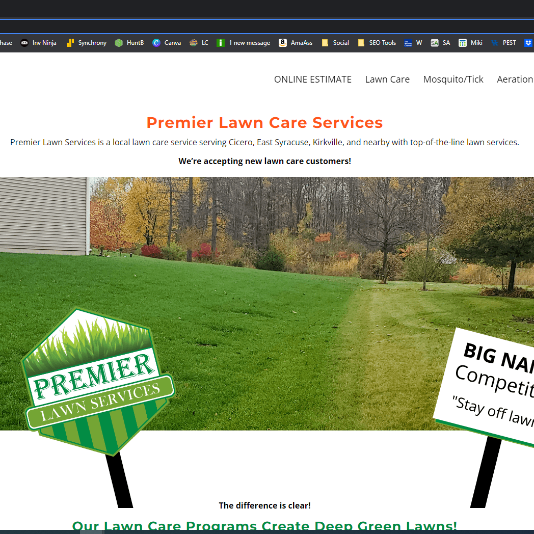Great Local Lawn Care Website Design Example