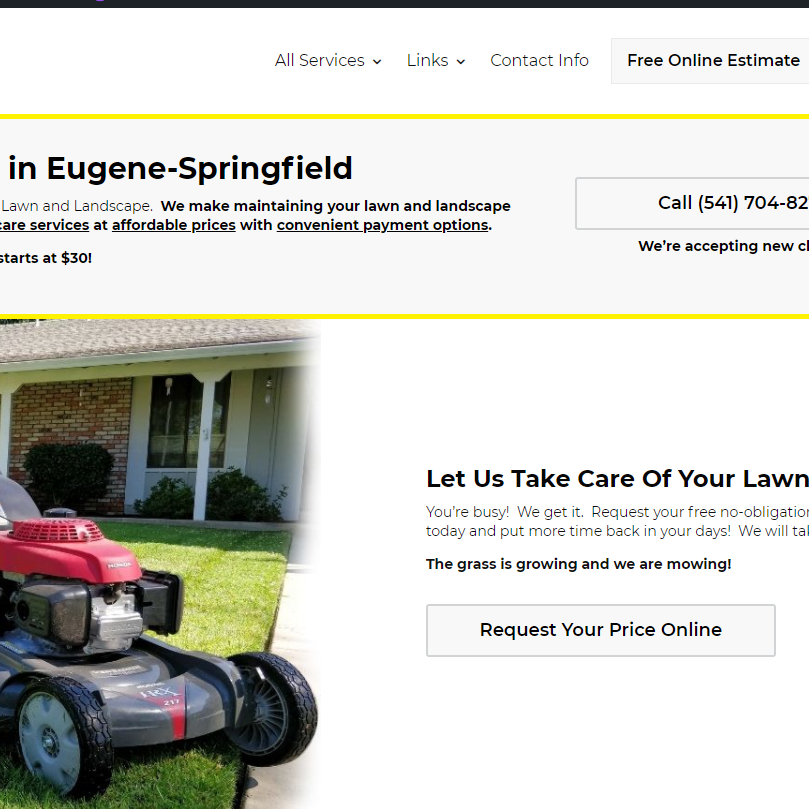 Lawn Care Website Design in 2021