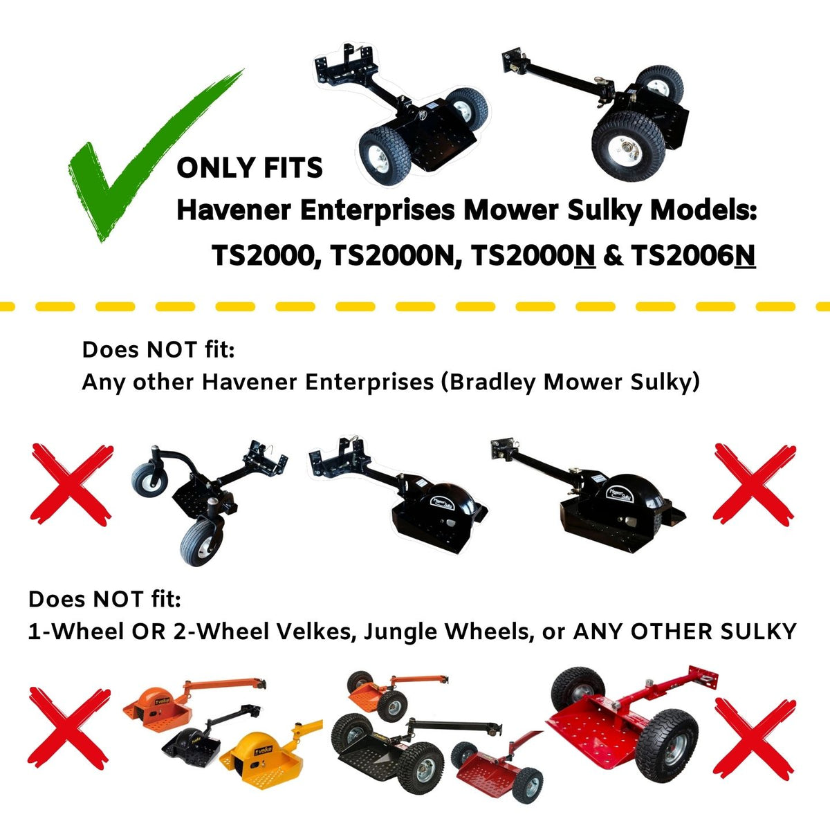 Havener Enterprises Mower Sulky Wheel Assembly TS2000-TS2006N – iGoPro Lawn  Supply