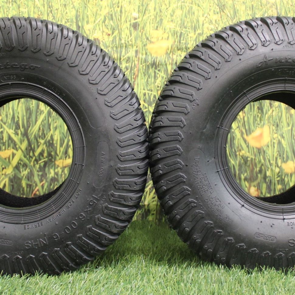 15x6.00-6 4-Ply Turf Tires for Lawn & Garden (Set of Two) ATW-003