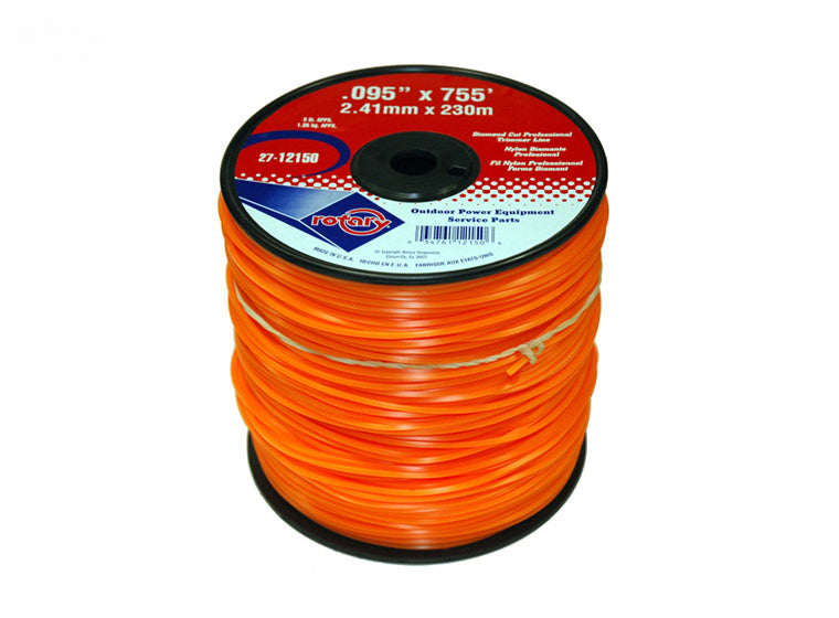 .095" Trimmer Line Rotary Square (Diamond) Medium Spool Orange (12150)
