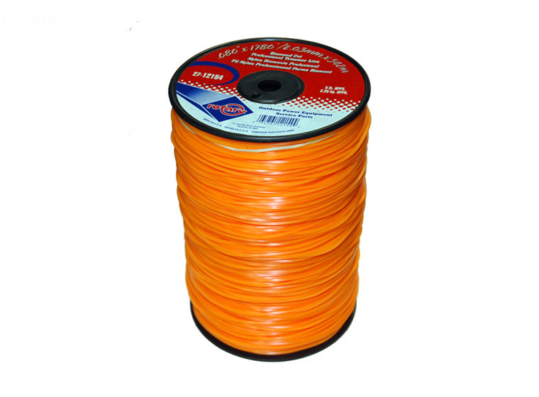 .080" Trimmer Line Rotary Square (Diamond) Large Spool Orange (12154)