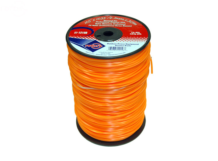 .105" Trimmer Line Rotary Square (Diamond) Large Spool Orange (12156)