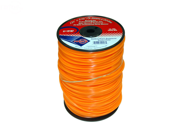 .130" Trimmer Line Rotary Square (Diamond) Large Spool Orange (12157)