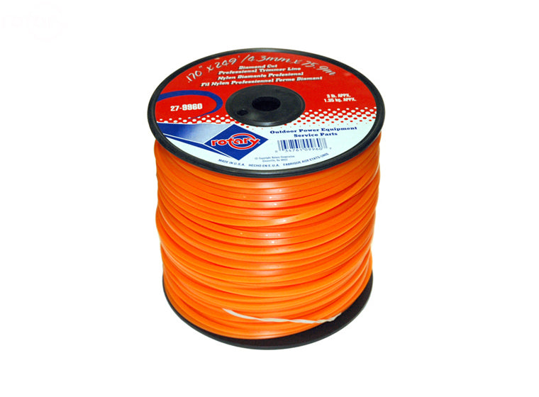 .170" Trimmer Line Rotary Square (Diamond) Medium Spool Orange (9960)