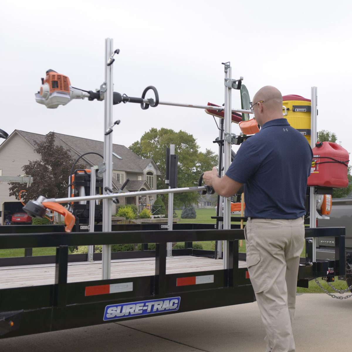 Trailer Trimmer Rack Holds 3 String Trimmers or Edgers – iGoPro Lawn Supply