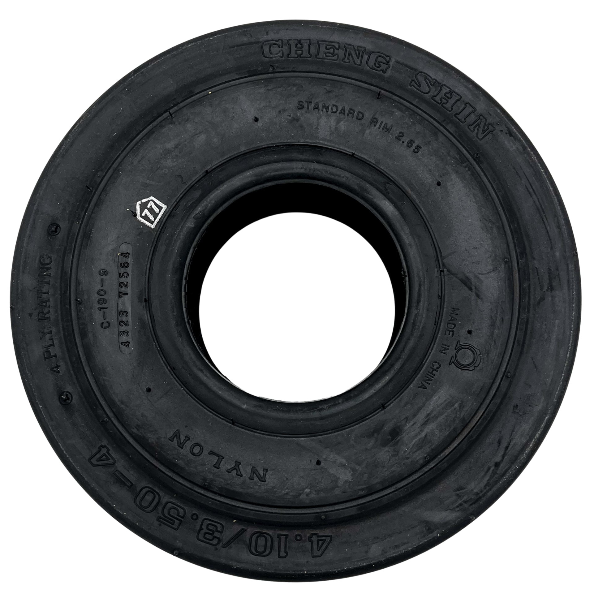 4.10x3.50-4 Smooth Tread Caster Wheel Tire (Tire Only)
