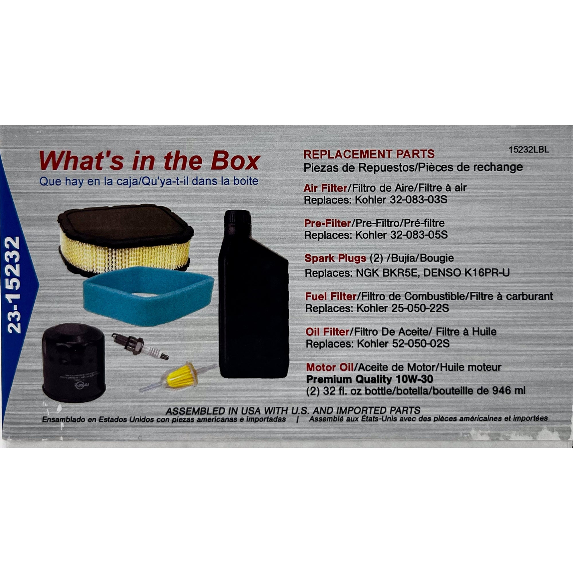 ROTARY Engine Maintenance Kit – Fits Kohler Courage SV710-SV740 Twin Cylinder – Tune Up Kit 32 789 01-S