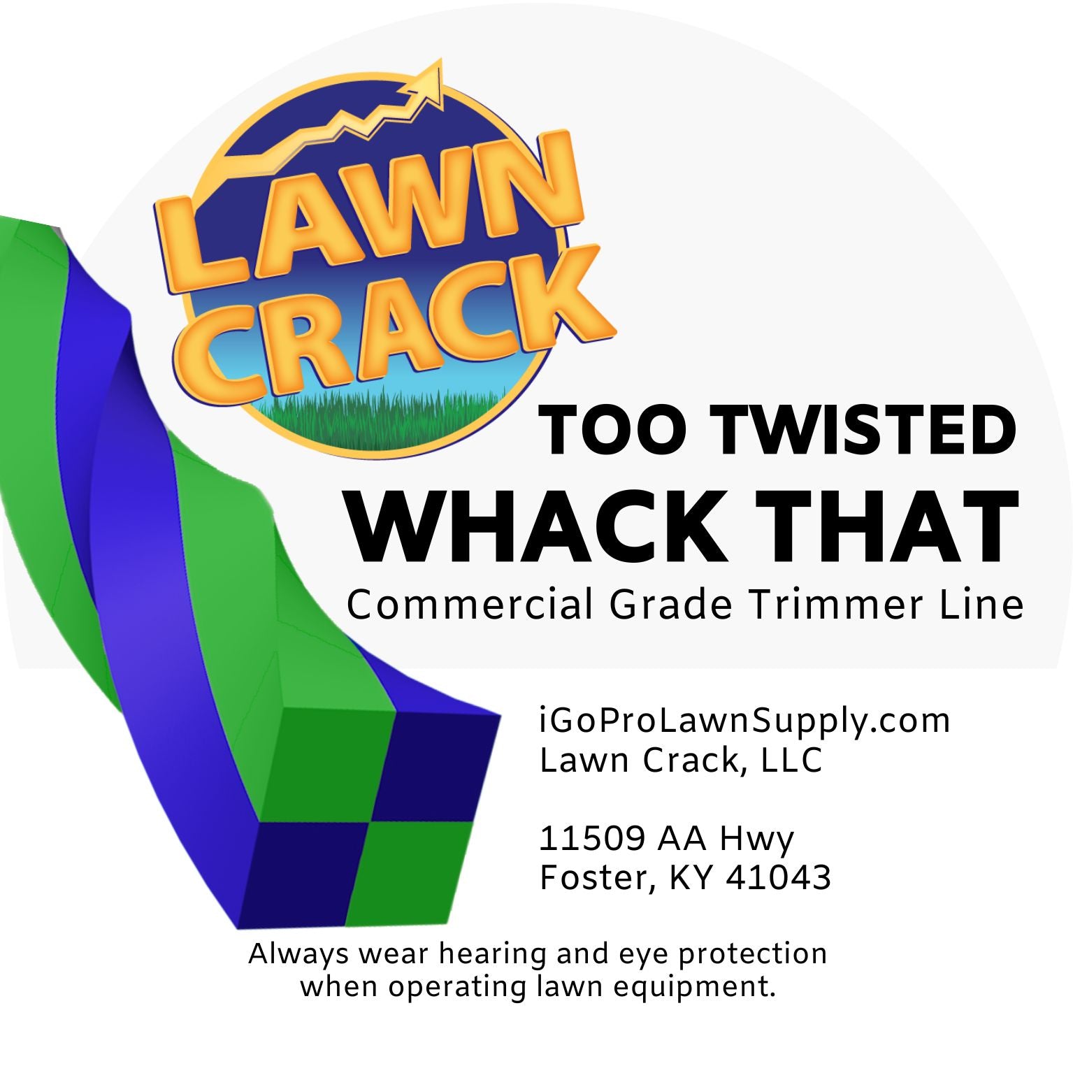 .095 Too Twisted Trimmer Line 1 Pound Commercial Grade Lawn Crack