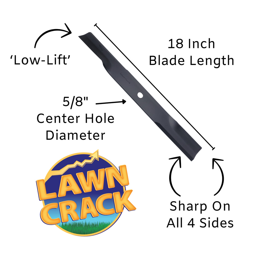 36" & 52" Mower Low-Lift Blade (18" Long, 5/8" Hole) Hardened Steel