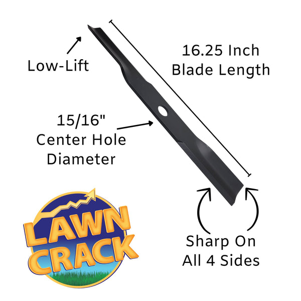 Exmark 03-6386-S Low-Lift Blade Specs by Lawn Crack Sharp 4 Sides