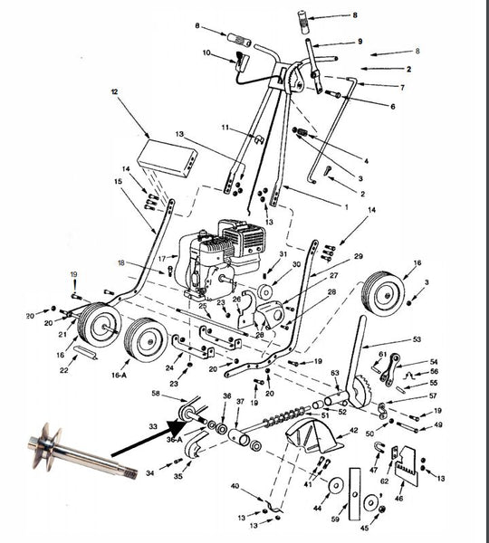 McLane 2033 Cutterhead Pulley & Shaft Comp.