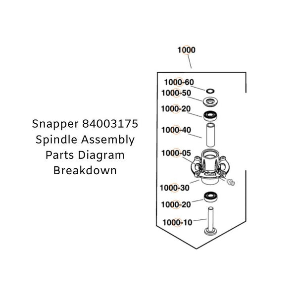 Snapper 84003175 Spindle Assembly