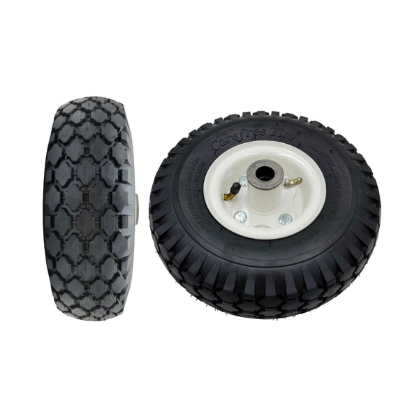 2 Genuine Toro Time Cutter Front Wheel Tire Assemblies - Part #105-3471, 4.10/3.50-4 Size