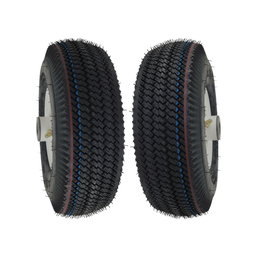 Pack of 2, Tires 4.10/3.50-4, Sawtooth, 4 Ply, Tubeless, Lawn Garden Tires